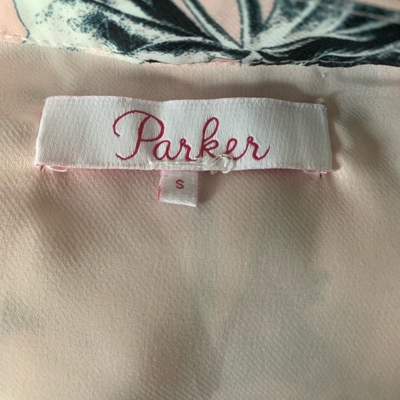 Parker Pink Floral Tiered Mini Dress Cinched Sleeves Size Small - Picture 7 of 9